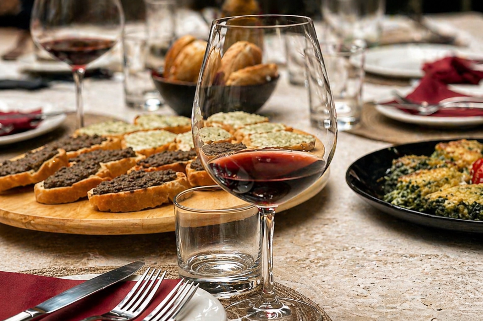 Italian wine tasting with appetizers